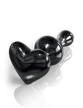 Load image into Gallery viewer, ICICLES NO. 74 - BLACK HEART GLASS BUTT PLUG
