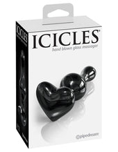 Load image into Gallery viewer, ICICLES NO. 74 - BLACK HEART GLASS BUTT PLUG
