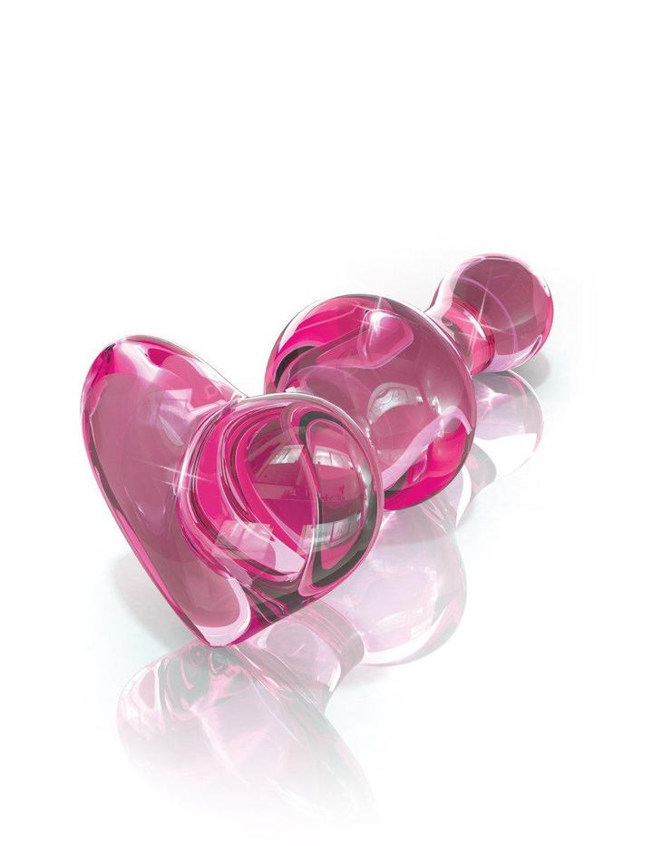 ICICLES NO. 75 - PINK HEART GLASS BUTT PLUG