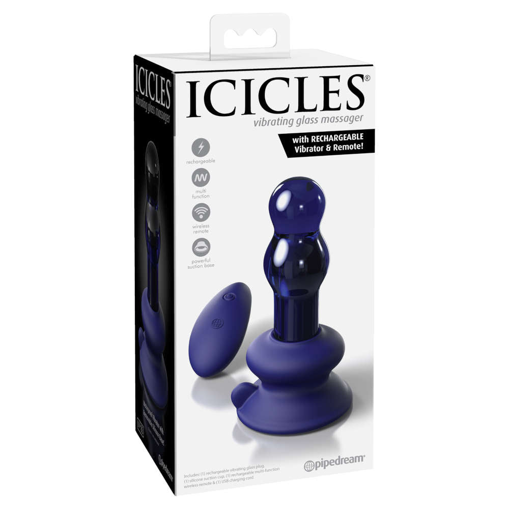 Icicles – No. 83 Wireless Remote Rechargeable Beaded Glass Massager (Purple)
