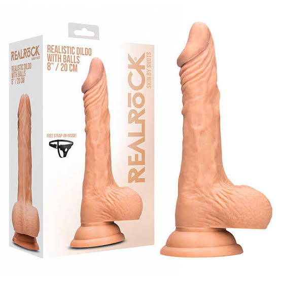  RealRock Skin - Realistic Dildo With Balls 8 inch