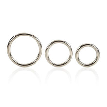 Load image into Gallery viewer, SILVER METAL COCK RING SET 3 PACK
